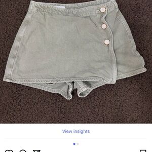 Zara Women's Olive Skorts with Button Detail